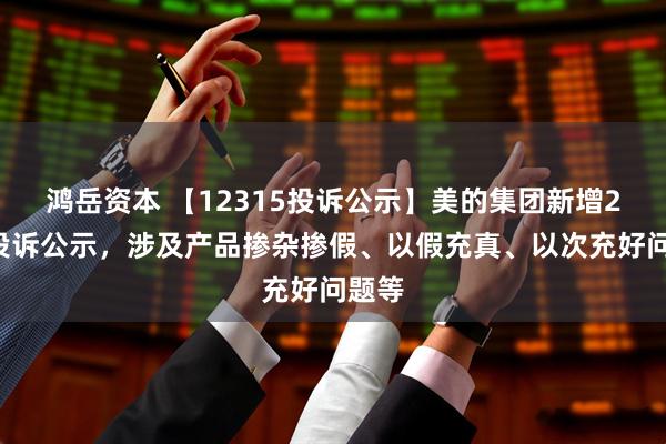 鸿岳资本 【12315投诉公示】美的集团新增24件投诉公示，涉及产品掺杂掺假、以假充真、以次充好问题等