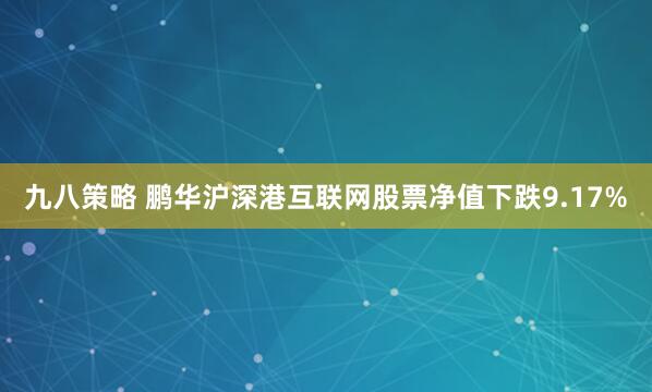 九八策略 鹏华沪深港互联网股票净值下跌9.17%
